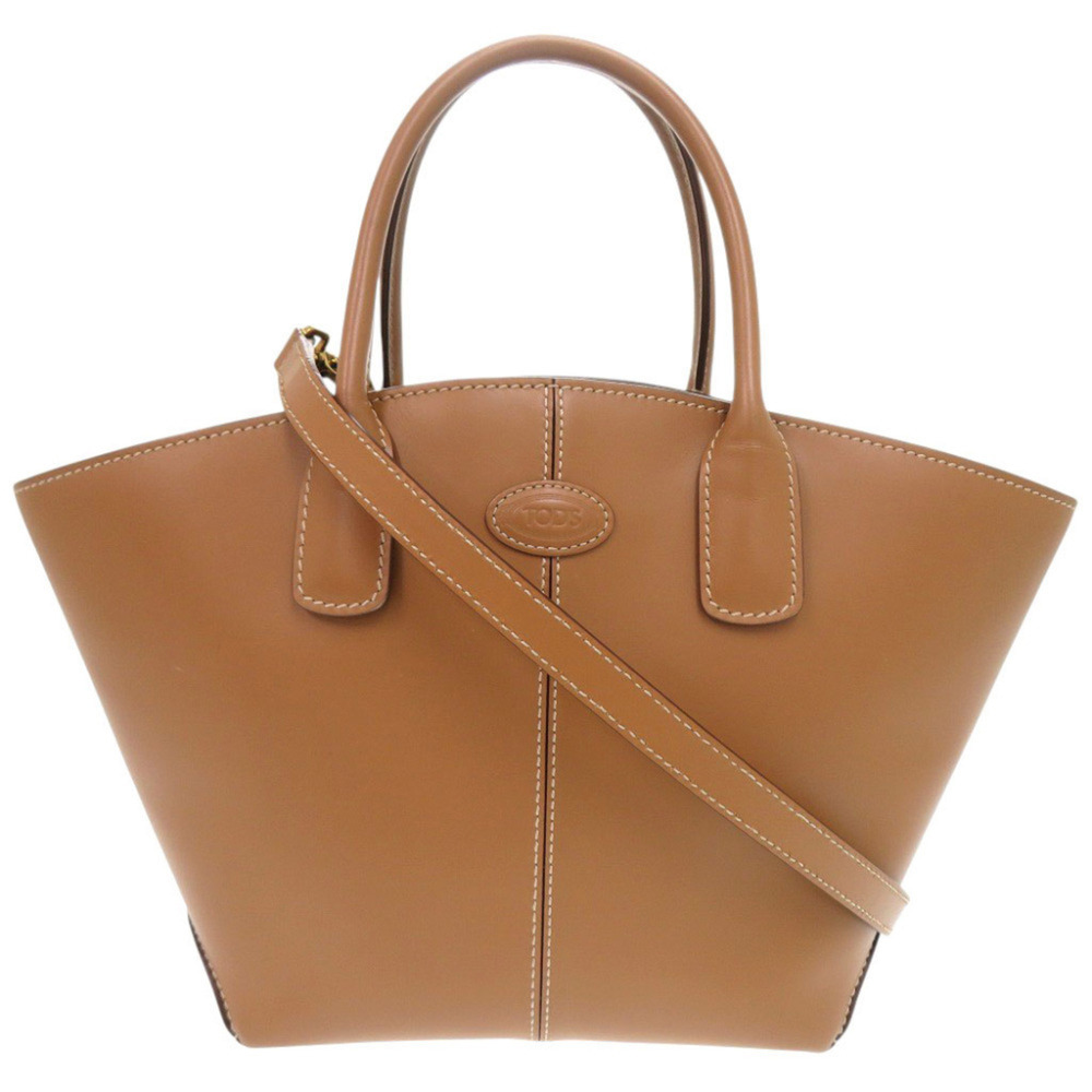 Tod's Logo Leather Brown 2-Way Handbag Shoulder Bag 1100TOD’S